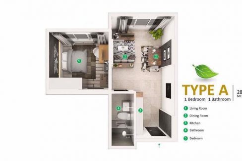Modern 1 Bedroom Condominium for sale with reasonable price in Tuol Kork (12)