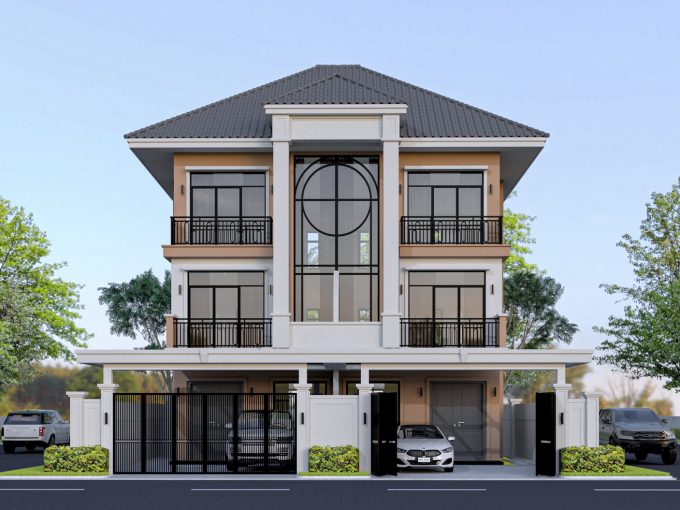 Classic Twin Villa Modern For Sale in in Khan Chroy Changva, (1)