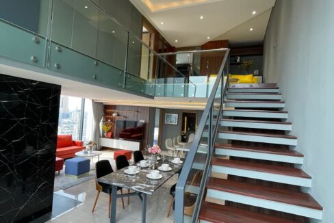 Luxury 3-Bedroom Penthouse for Sale in Phnom Penh Duplex Staircase